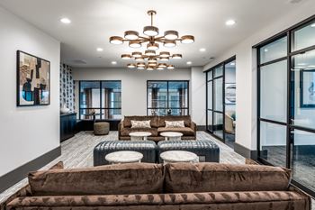Coworking lounge with private suites